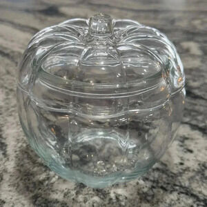 Robert Stanley Glass Pumpkin Candy Jar New!